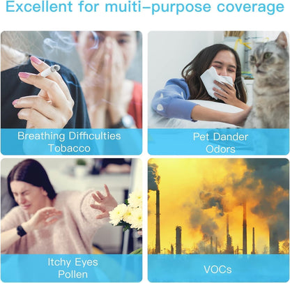 AIRTOK Purificador De Aire, Purificador De Aire Con Filtro Hepa 13 Área De Cobertura Máxima De 92M² (990 Ft²), Filtro HEPA Para Alergias, Humo, Caspa De Mascotas Y Olores, Con Luz Nocturna, AP1001