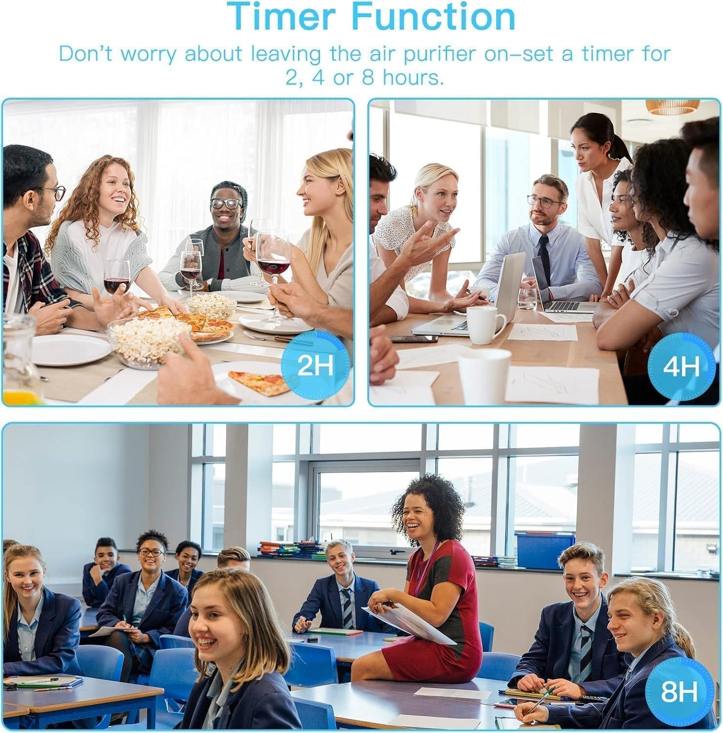 AIRTOK Purificador De Aire, Purificador De Aire Con Filtro Hepa 13 Área De Cobertura Máxima De 92M² (990 Ft²), Filtro HEPA Para Alergias, Humo, Caspa De Mascotas Y Olores, Con Luz Nocturna, AP1001